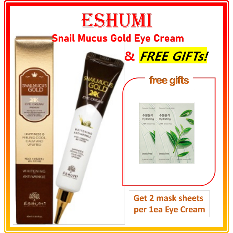 Eshumi Snail Mucus Gold Eye Cream (Free gift★ innisfree Energy Mask X