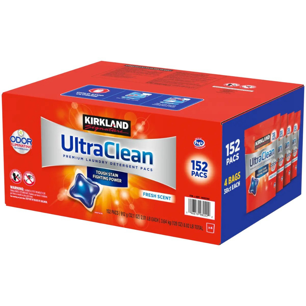 Kirkland Signature Ultra Clean Premium Laudry Detergent 152 Pacs
