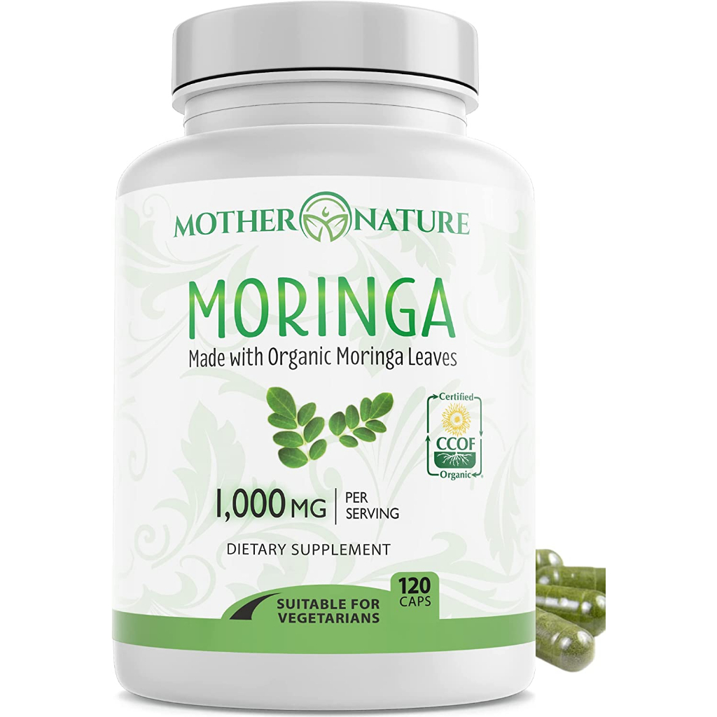 Moringa 120 Capsules 1000mg, From Organic Certified Moringa Leaves ...