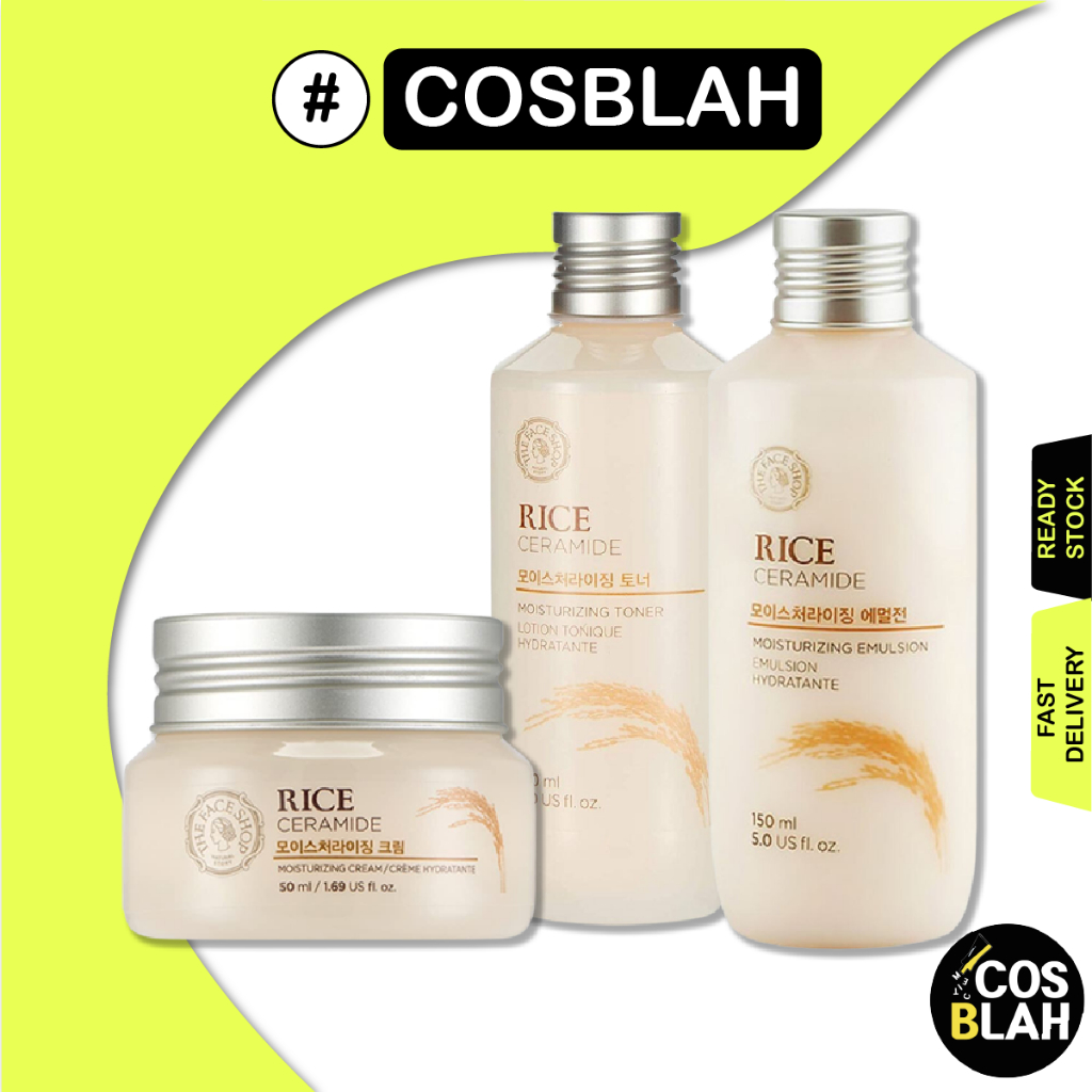 The Face Shop Rice Ceramide Moisturizing Toner 150ml / Emulsion 150ml