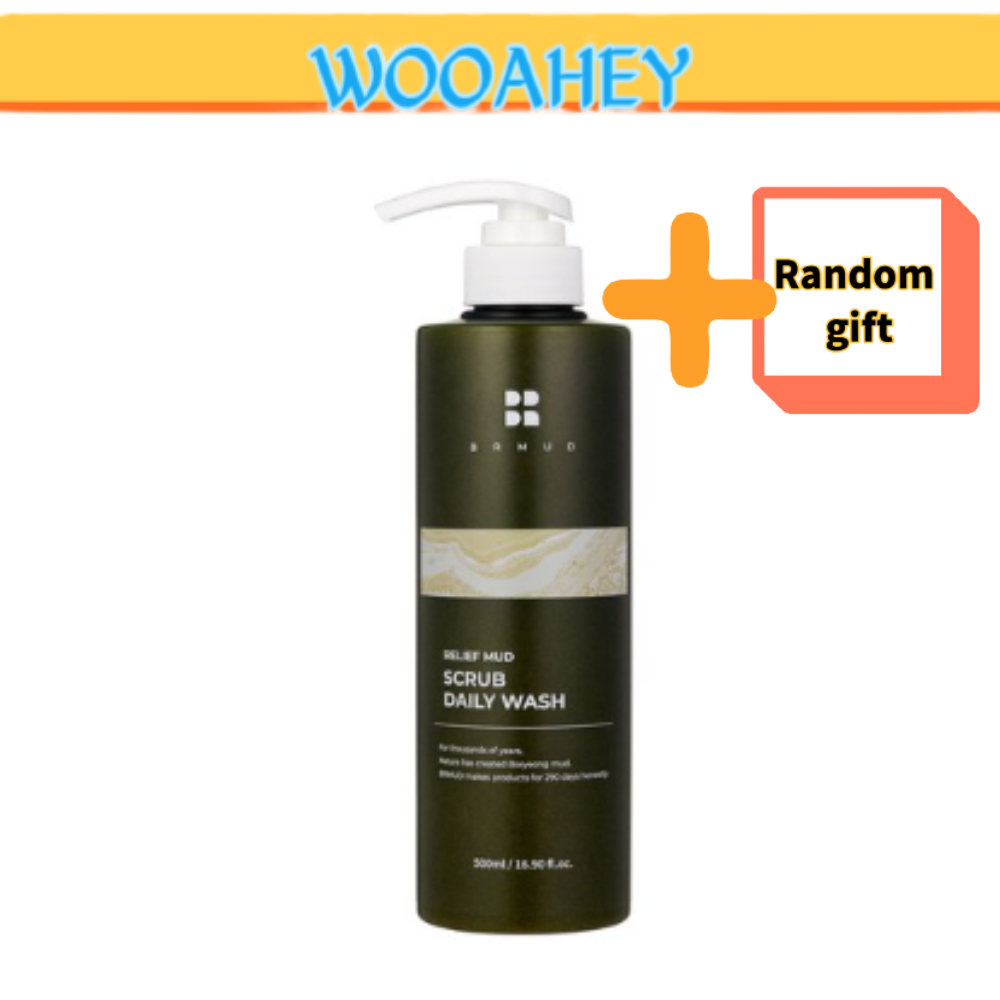 BRMUD Relief Mud Scrub Daily Wash Body Wash 500 ml Acne Skin Natural