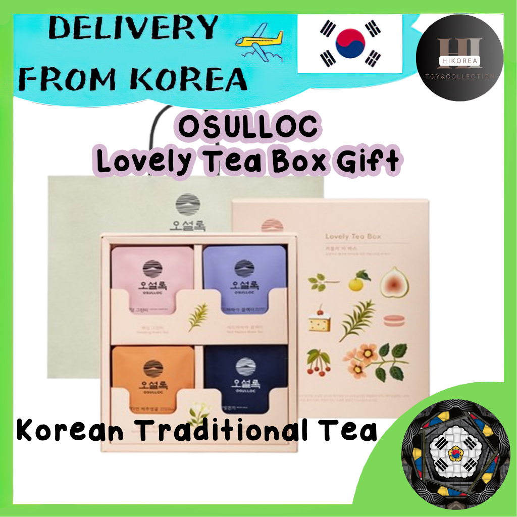 NEW !! Osulloc Lovely Tea Box Korean Traditional Gift Set 4type 12pcs
