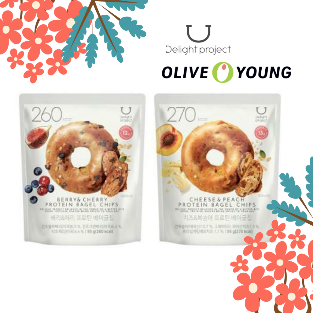 [Olive Young] Delight Project 2 flavors of Bagel Chips / Berry & Cheey