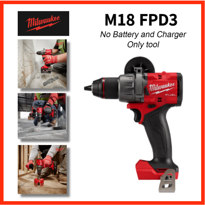 Milwaukee M18 FPD3 Fuel 13MM Cordless Hammer Drill/Driver 18V Brushless ...