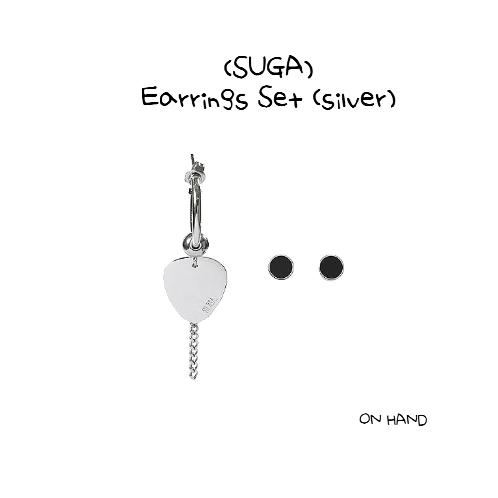 (SUGA) Earrings Set (silver) | Shopee Malaysia