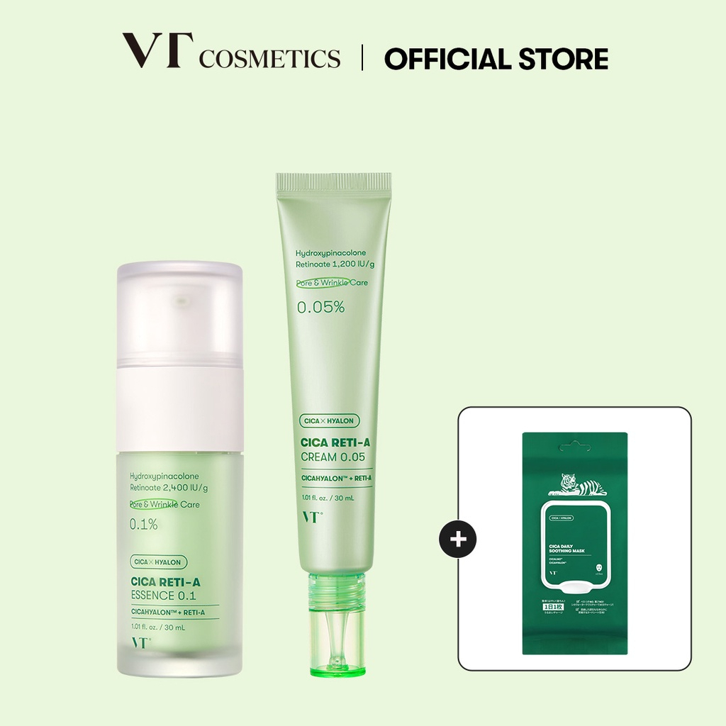 [VT COSMETICS] [SET]Cica Retinol Essence 0.1& Cream 0.05, Pure Retinol