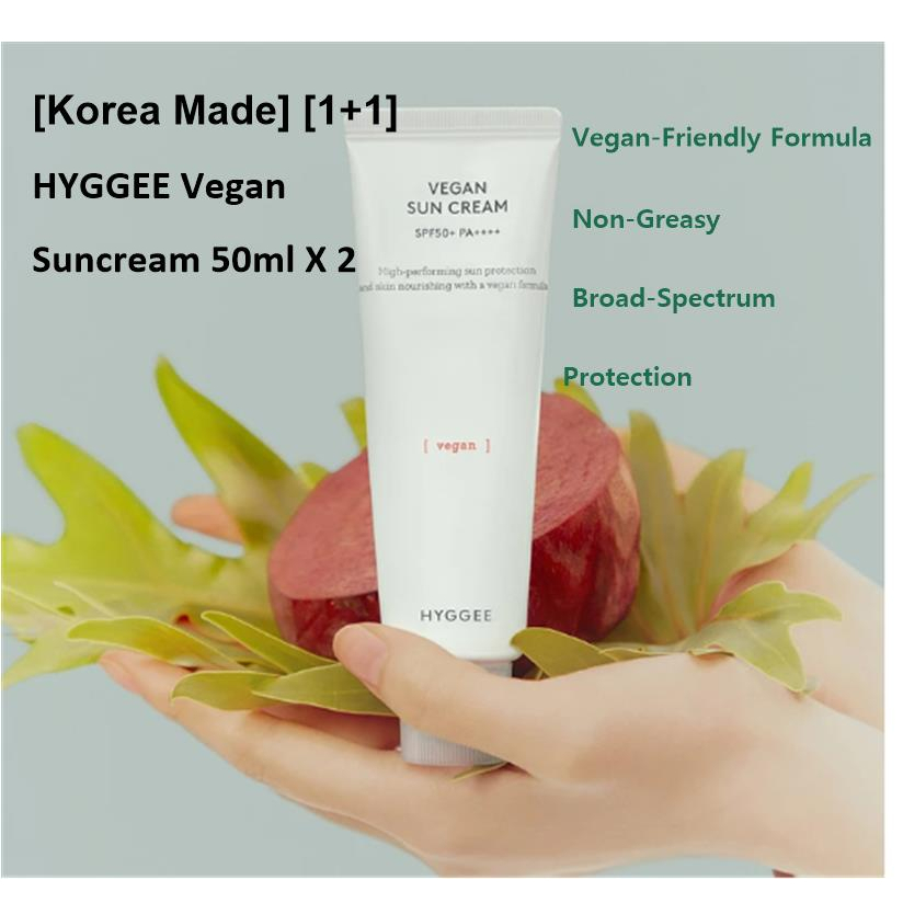 [Korea Made] [1+1]Hyggee Vegan Sun cream 50ml X 2 50+ PA++++ Large ...