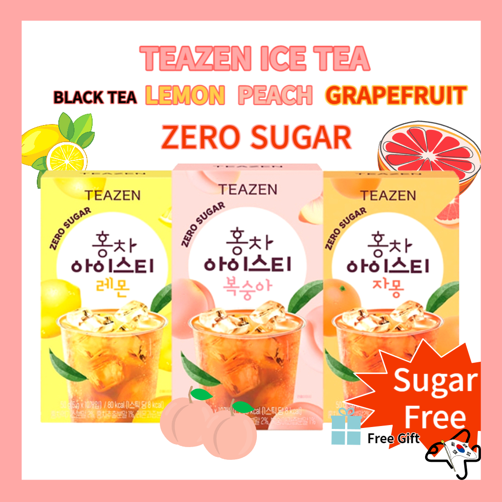 TEAZEN ICE TEA BLACK TEA ZERO SUGAR LEMON PEACH GRAPEFRUIT/TEAZEN BLACK