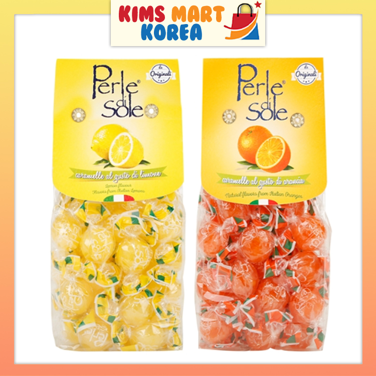 Perle Di Sole Italy Positano Flavored Hard Candy Lemon, Orange Candies