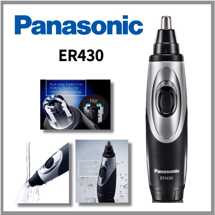Panasonic ER430K Ear and Nose Facial Hair Trimmer Wet/Dry with Vacuum Cleaning System DualEdge
