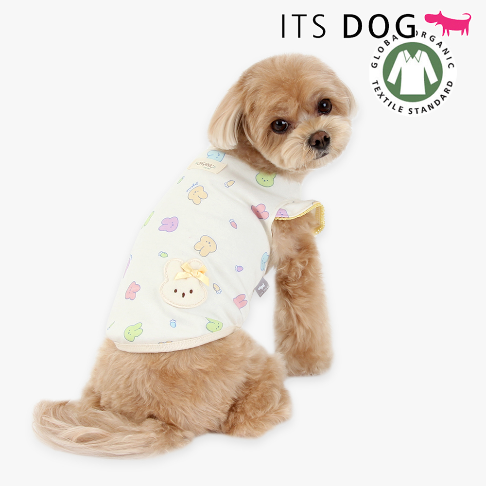 [DOG CLOTHES MADE IN KOREA] ITSDOG Organic JellyBunny Frill Tshirt (1