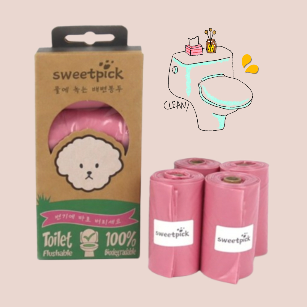 SWEETPICK Flushable Poop Bag Ecofriendly Poop Bags Biodegradable Thick