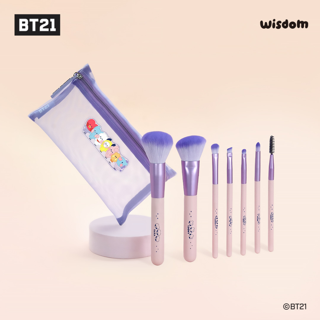 [BT21 OFFICIAL] BT21 minini Makeup Brush 7 Types Set Shopee Malaysia