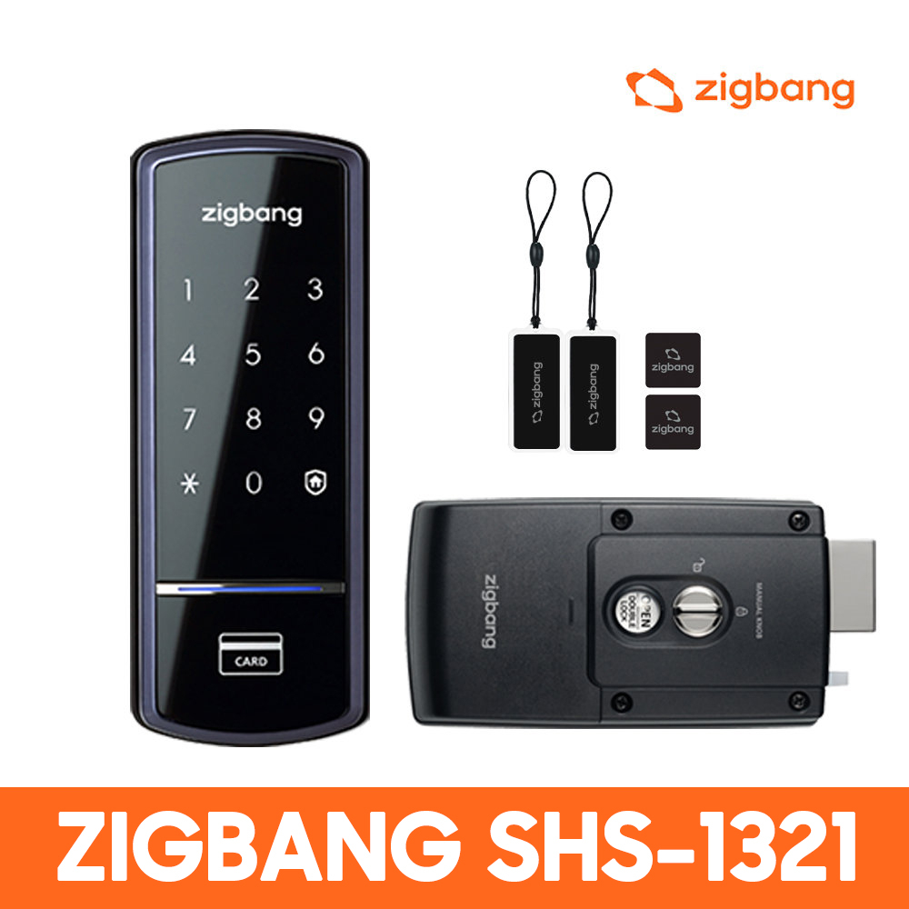 ZIGBANG Digital Door Lock SHS-1321 RIM Deadbolt Smart Tag Key & Card ...