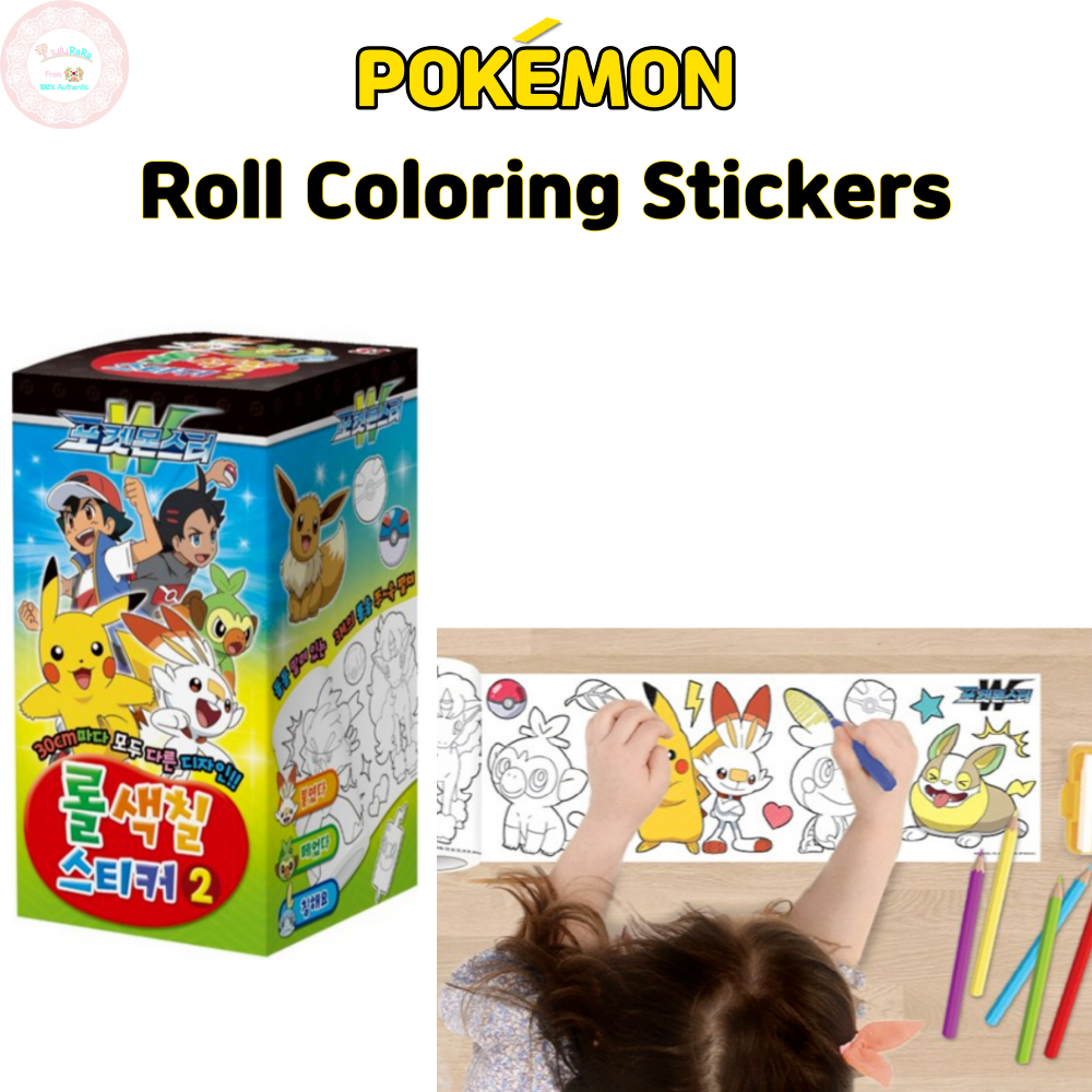 Pokémon Roll Coloring Sticker Pokemon Coloring Book Pokemon Sticker ...