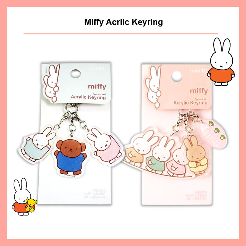 [Miffy] Acrlic Keyring Little Rabbit Miffy BagRing Keychain Set ...