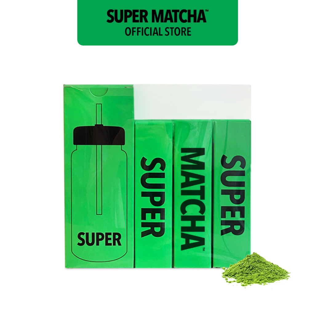 [SUPER MATCHA] TEN & BOTTLE SET Premium Matcha Powder Green Tea Latte