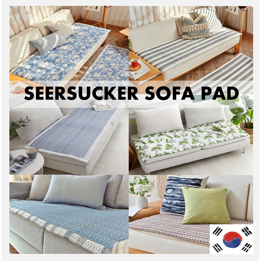 [LEREVE1] SEER SUCKER Sofa pad cover protector Made in Korea Nonslip