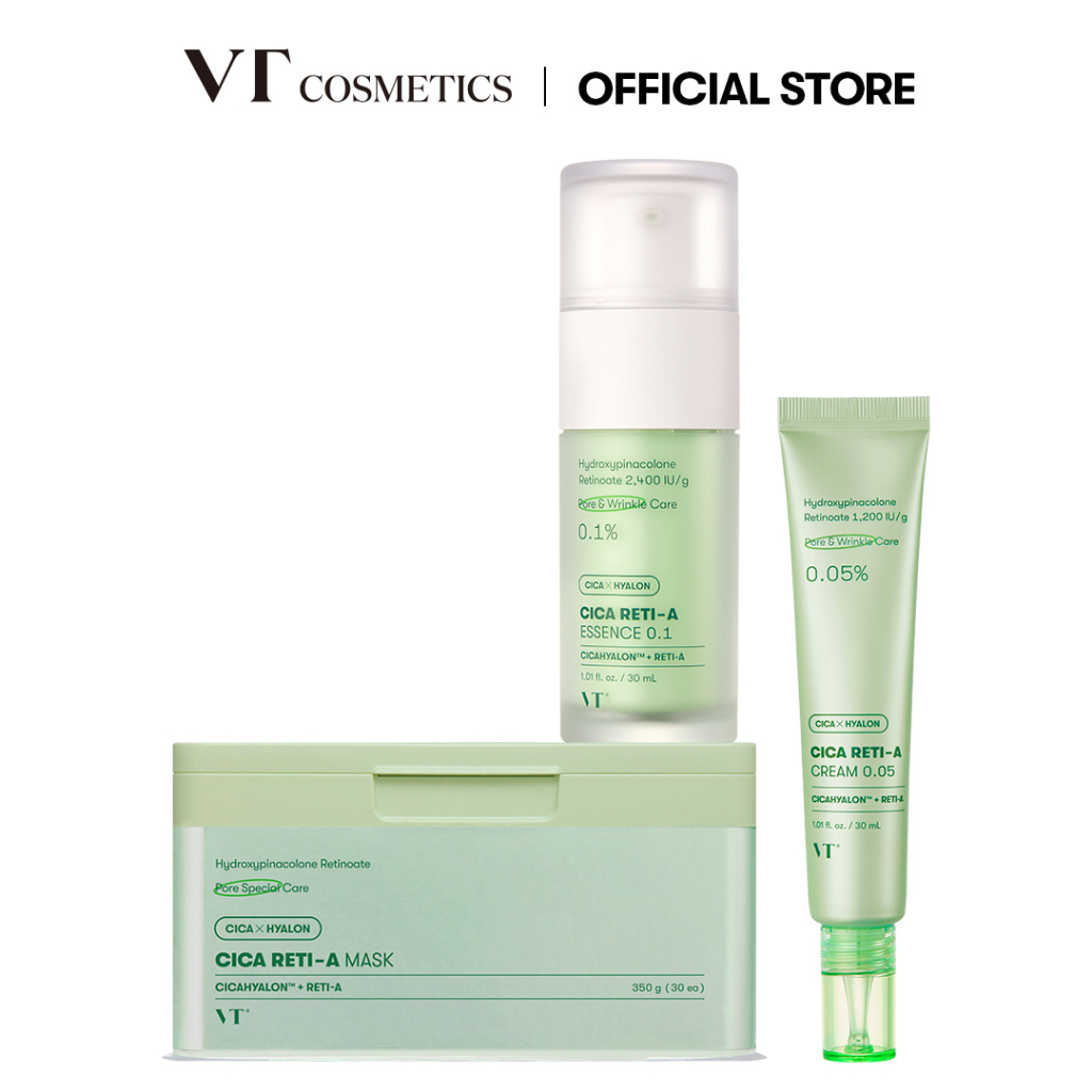 VT COSMETICS] Cica Retinol Essence 0.1 / Cream 0.05 / Reti-A Mask