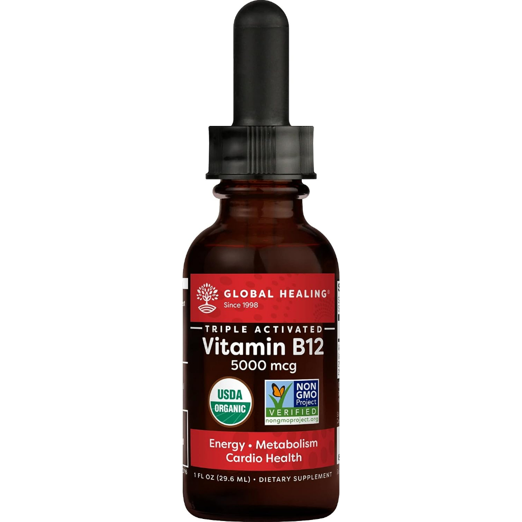 Global Healing Vitamin B12 TriBlend, 5000 mcg Organic Sublingual 1oz