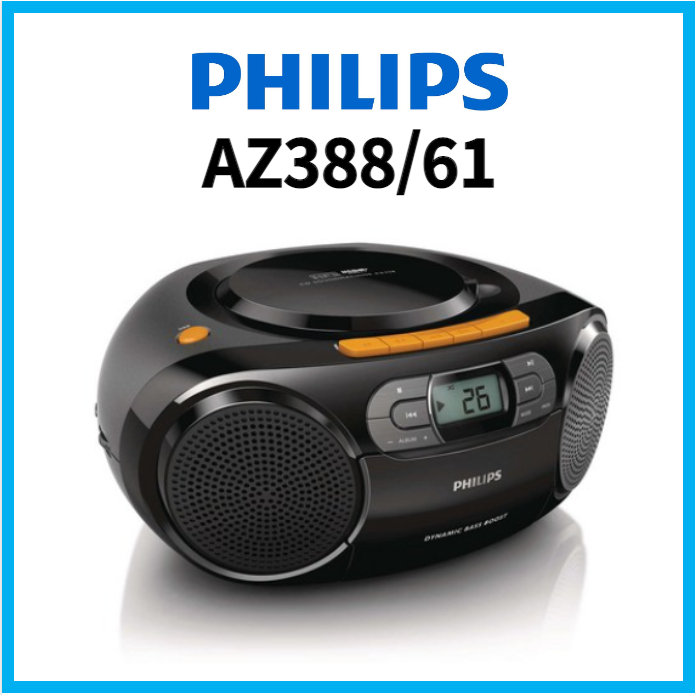 Philips AZ388/61 Radio Cassette CD Player Dynamic Bass Boost MP3CDs