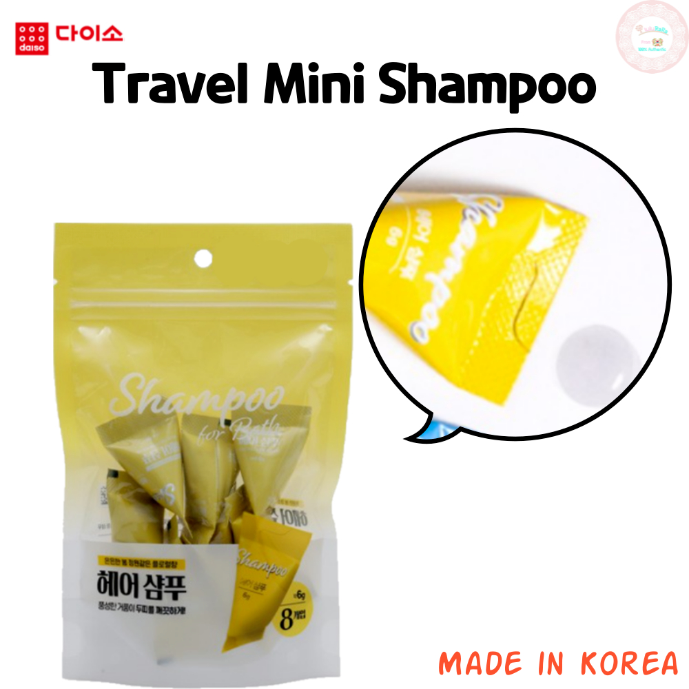 Daiso Korea Mini Travel Shampoo Disposable Shampoo Portable Shampoo Made in Korea Travel Kit