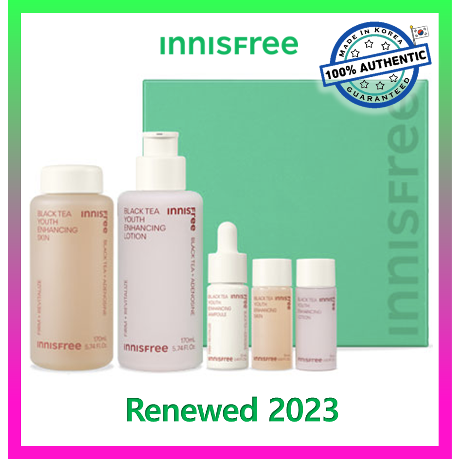innisfree Black Tea Youth Enhancing Skincare SET (2023 AD) Shopee