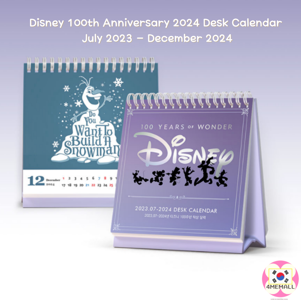 Disney 100th Anniversary 2024 Desk Calendar (18 Months) July 2023 -  December 2024 Korean Style Gift | Shopee Malaysia
