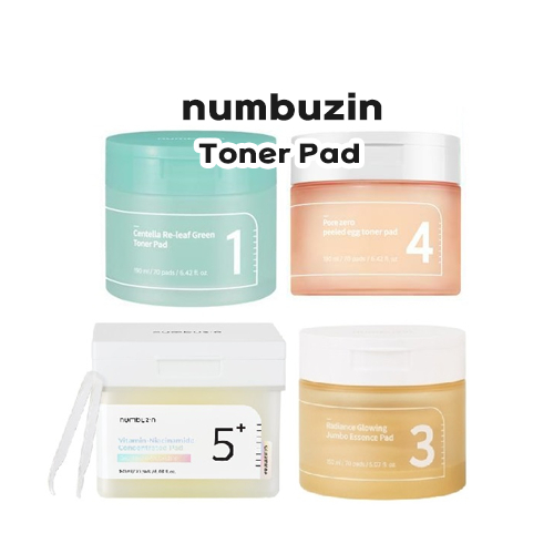 [numbuzin] Toner Pad No.1 Centella Releaf , No.3 Radiance Glowing , No.4 Pore Zero , No.5