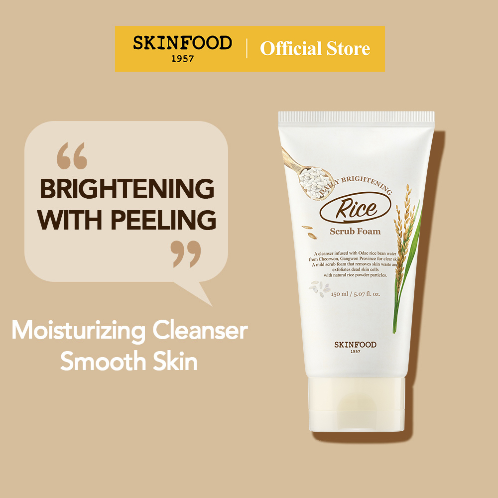 [SKINFOOD Official] Rice Daily Brightening Scrub Foam 150ml / Micro