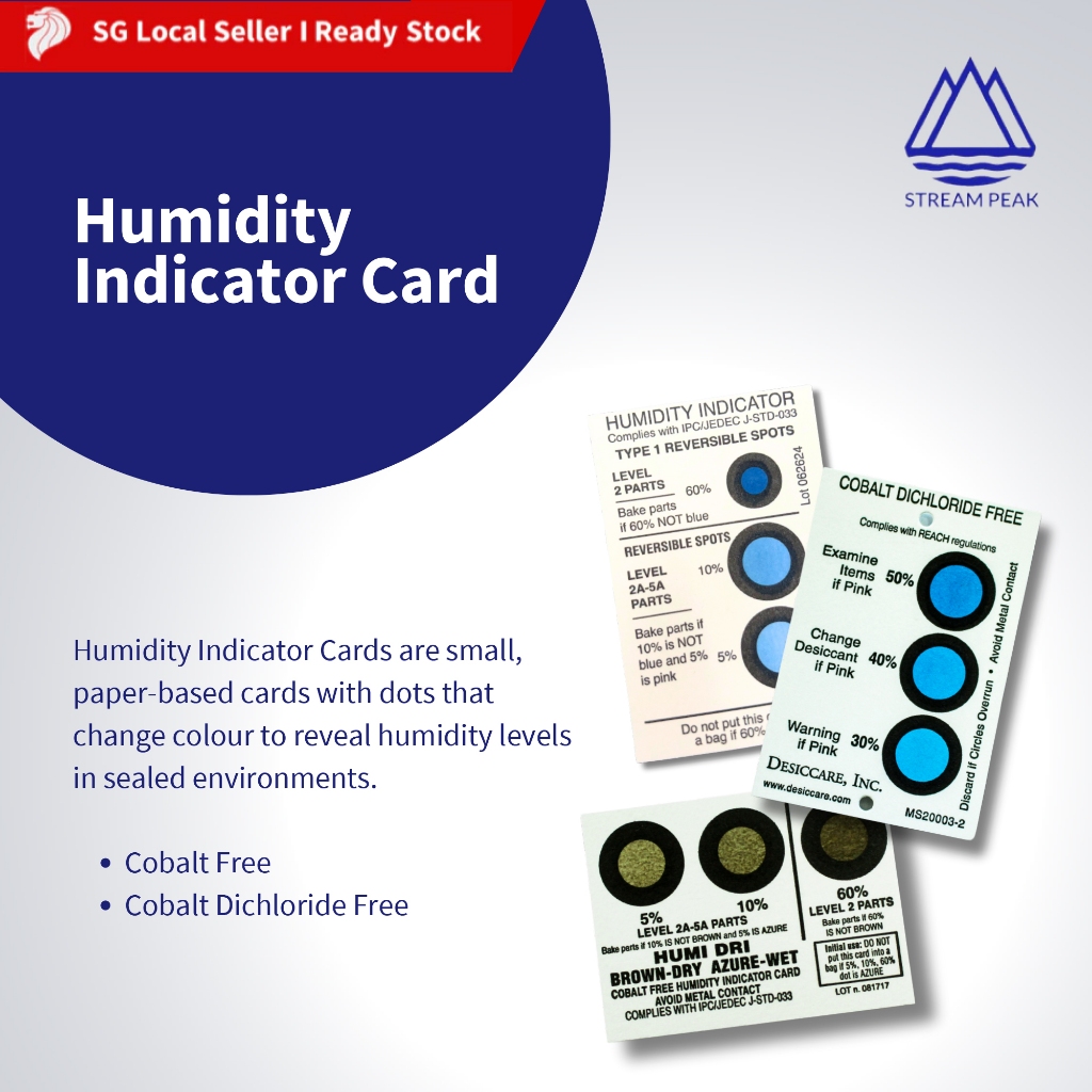 Stream peak Reliable Humidity Indicator Cards, 3 indicator points ...