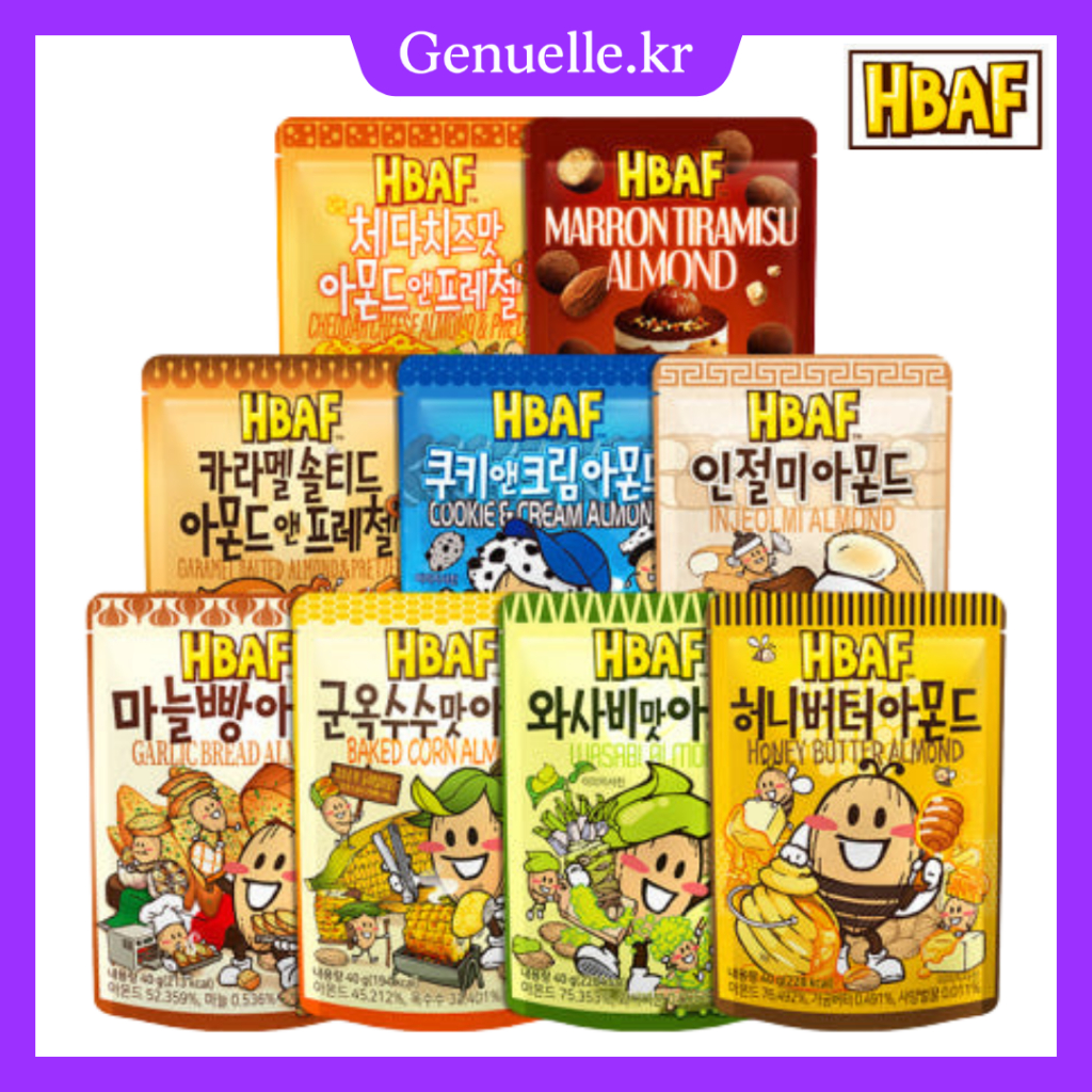 HBAF Korean Honey Butter Almonds Snack 40g Honey Butter / Wasabi ...