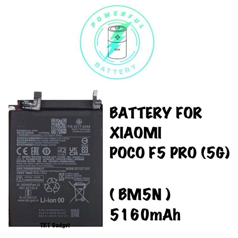 Batterie Premium De Remplacement Pour Xiaomi Poco F5 Pro - Neuf, Emballage D'origine