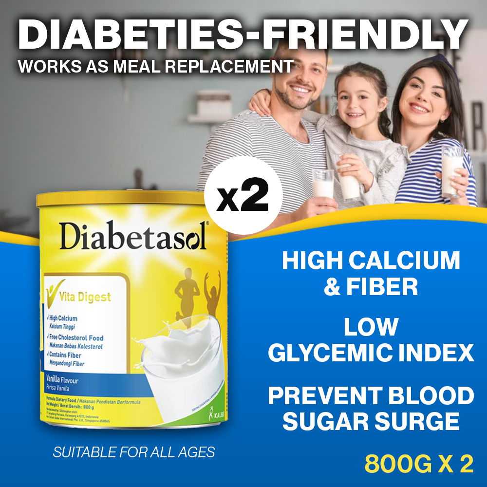 Diabetasol Nutrition Milk Powder HALAL for Diabetic 800g, High Calcium ...