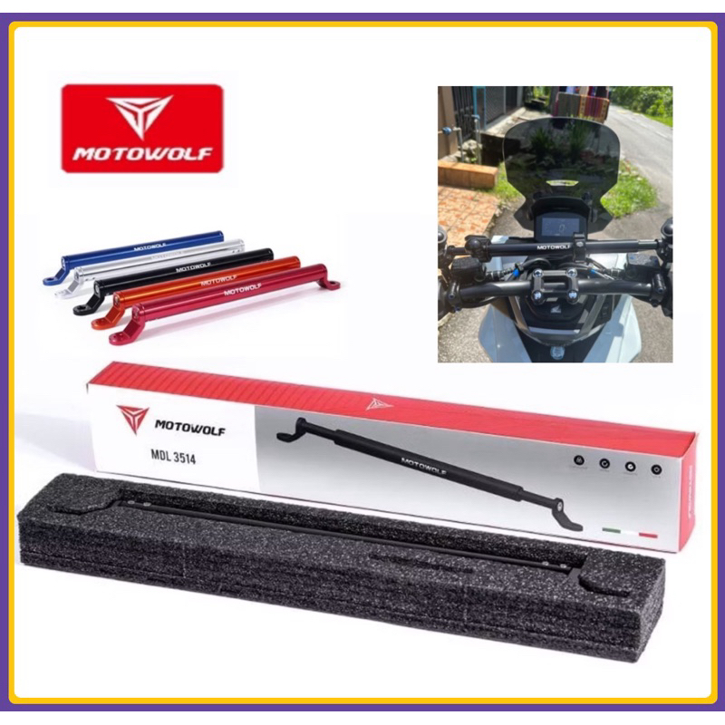 🇲🇾 MOTOWOLF Cross Bar Crossbar Extension Handlebar Stabilizer Universal  Aluminium Motorcycle MDL3514