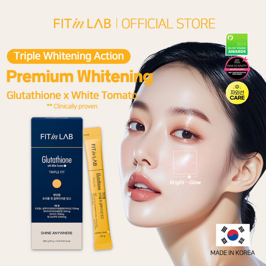 FITinLAB] Premium Korean Glutathione + White Tomato Drink l Muslim Friendly  l Skin Whitening, UV Dark Spot, Brightening, Even Skin Tone l Pemutih Kulit  l Liposome Glutathione l Mencerahkan Kulit l Halal