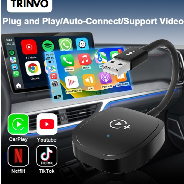 SG | TRINVO Wireless Apple CarPlay Dongle | Converts Wired CarPlay to ...