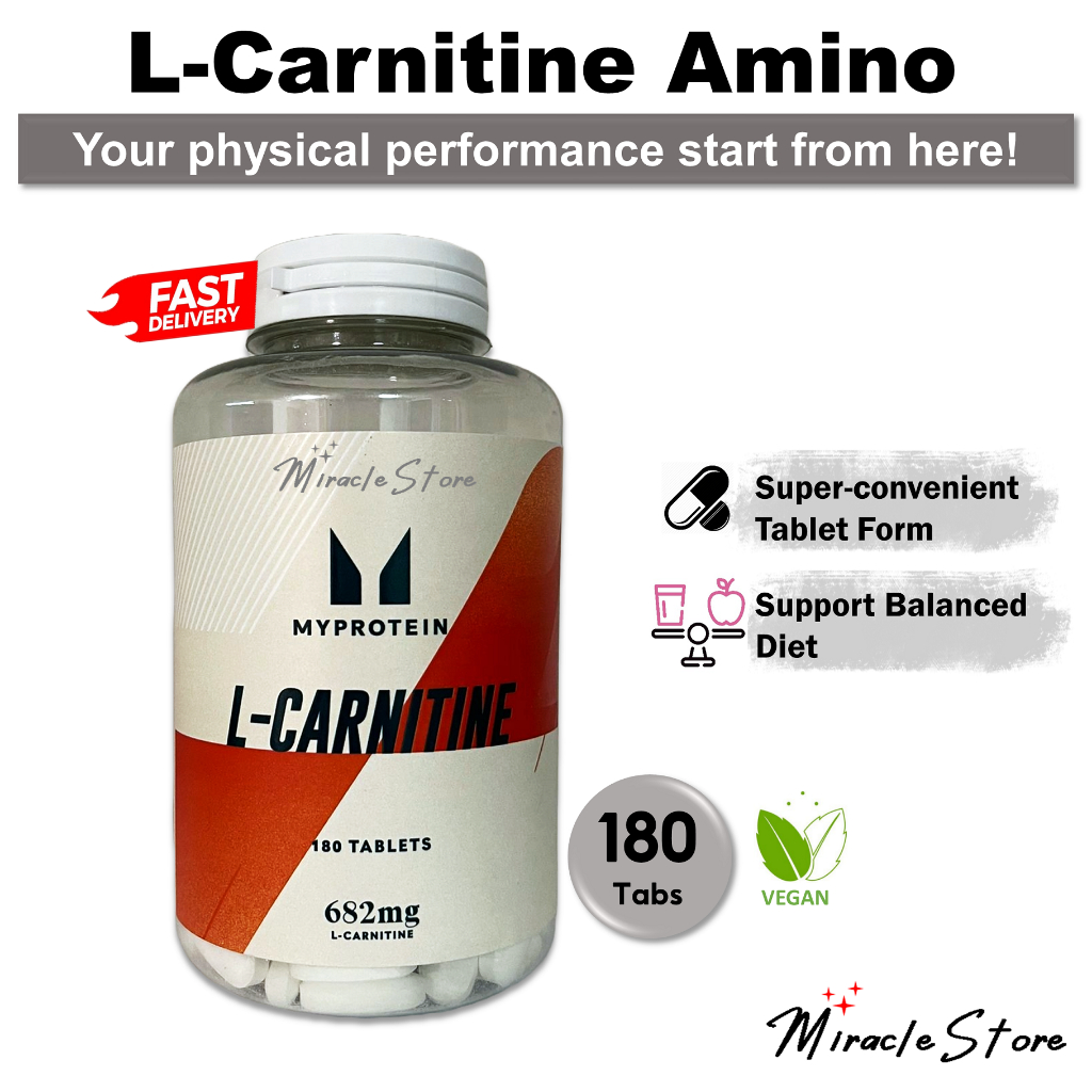 myprotein l carnitine Myprotein L Carnitine Amino Acid 180 tablets Myvitamins 1000mg vegan  vegetarian