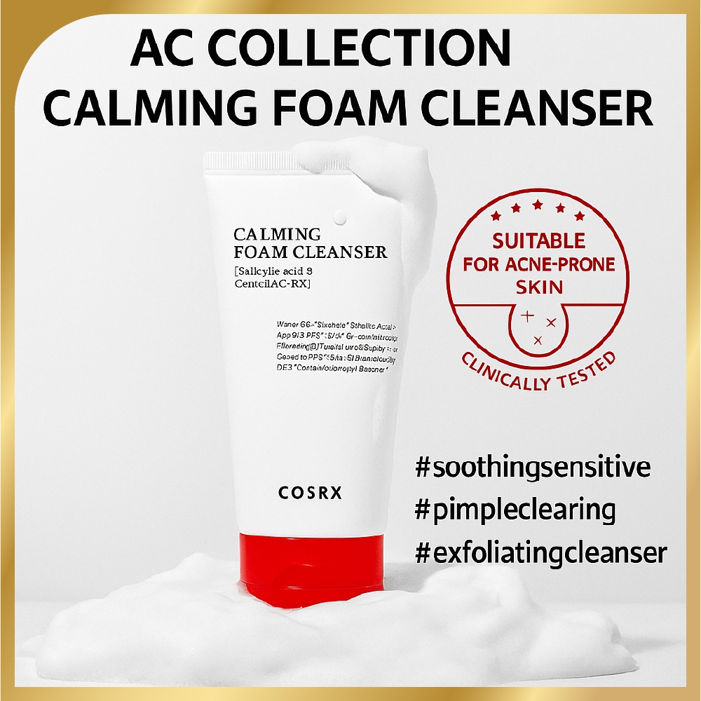 COSRX AC Collection Calming Foam Cleanser 150ml–Acne Soothing Gentle ...