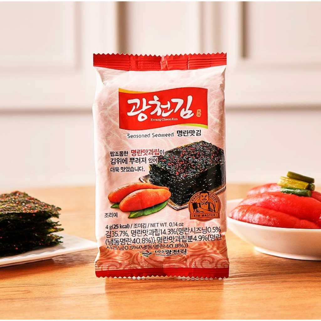 [Kwangcheonkim] Seasoned Seaweed Snack – Pollack Roe Flavor, 4g × 12 ...