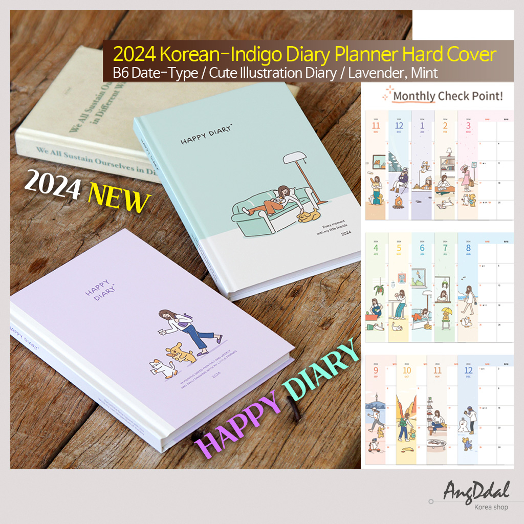 [Korean product] 2024 Indigo planner / B6 DateType Diary/ Cute
