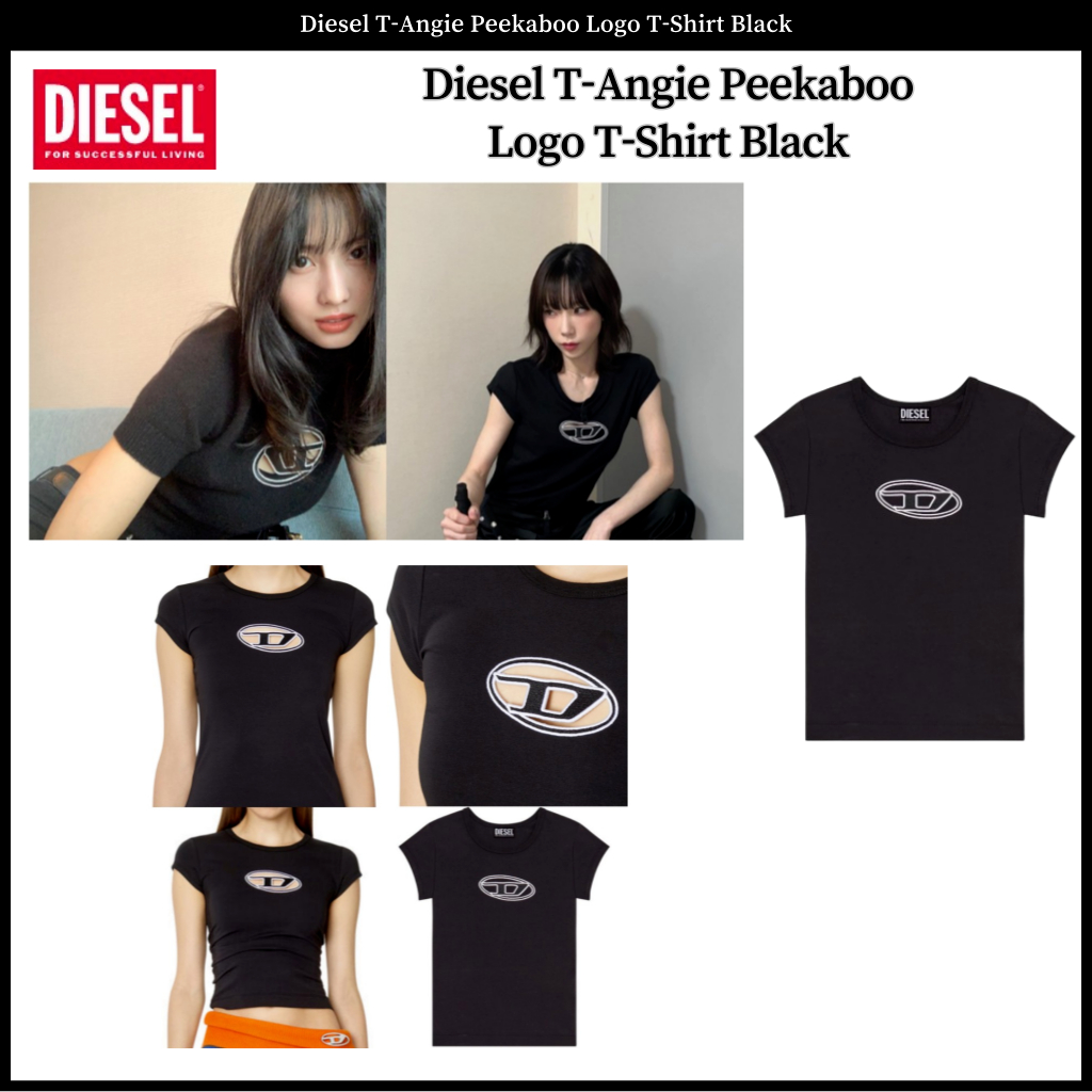 ☆aespa KARINA☆【DIESEL】☆T-Angie Peekaboo Logo T-Shir.t☆ 