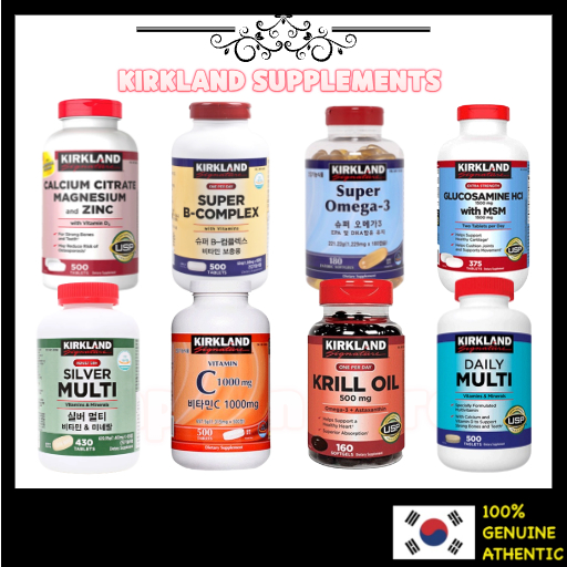 Kirkland / Best collection / Vitamin C 1000mg ,Signature Krill Oil, Signature Glucosamine with