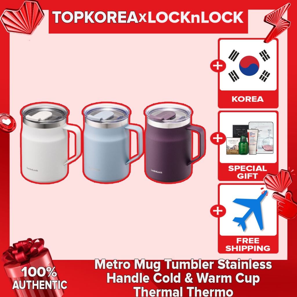 ★LocknLock★ Metro Mug Tumbler Stainless Handle Cold Warm Cup Thermal  Thermo 355ml, 475ml TOPKOREA Shipping from korea