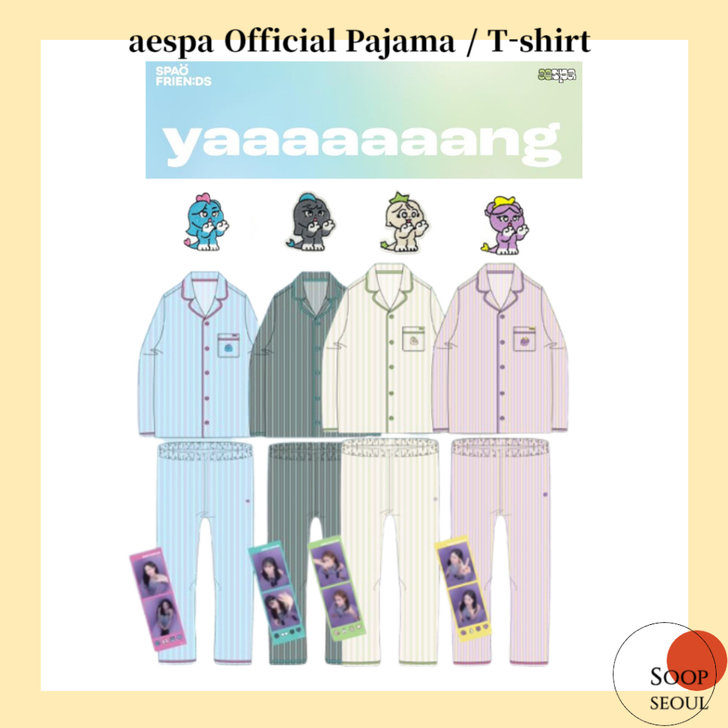aespa Official Pajama 2 cut photo t-shirt spao Collection | Shopee Malaysia