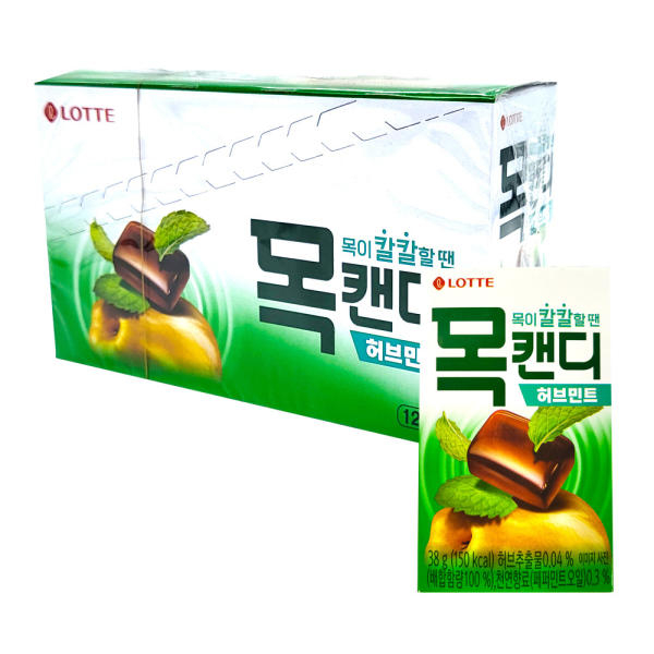 Lotte Confectionery Throat Candy Herb Mint 38 g, 12 ea 목캔디 | Shopee ...