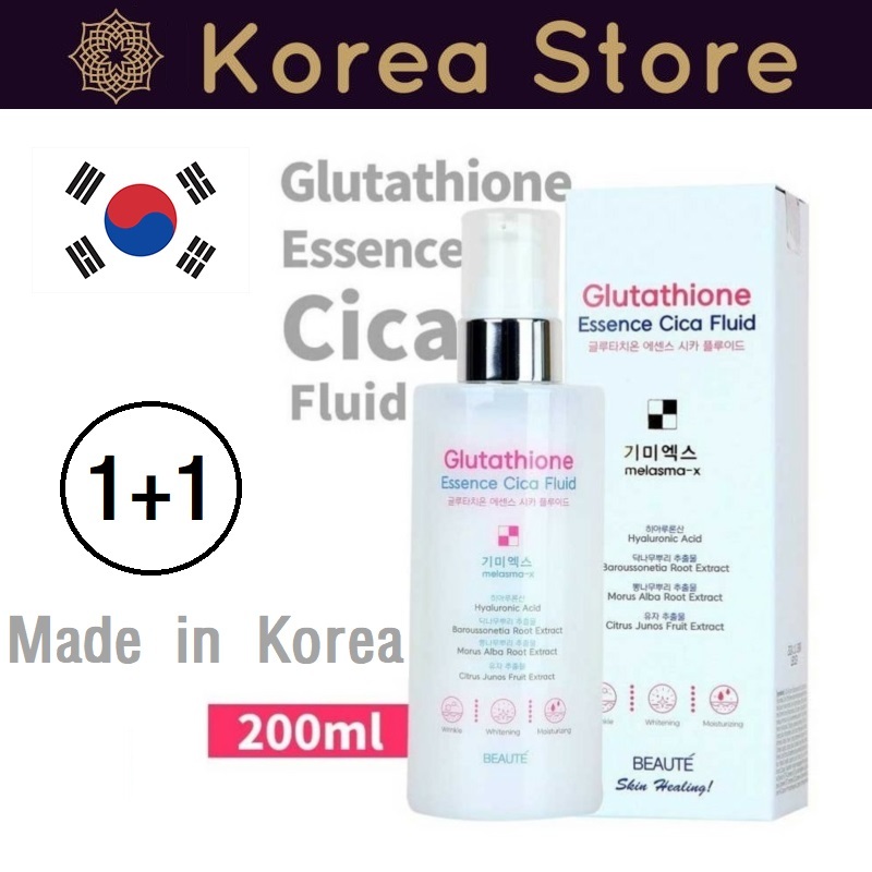 glutathione essence cica fluid Made in Korea melasma-x Skin soothing moisturizing essence that melts the freckles 200ml+200ml(1+1) Melasma Glutathione Essence cica Fluid