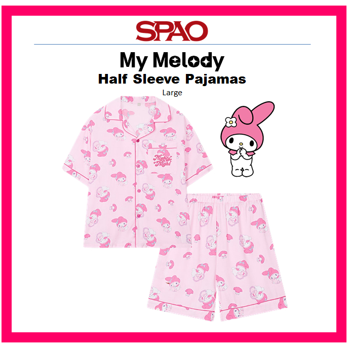 [SPAO] My Melody Half Sleeve Pajamas Large | Shopee Malaysia
