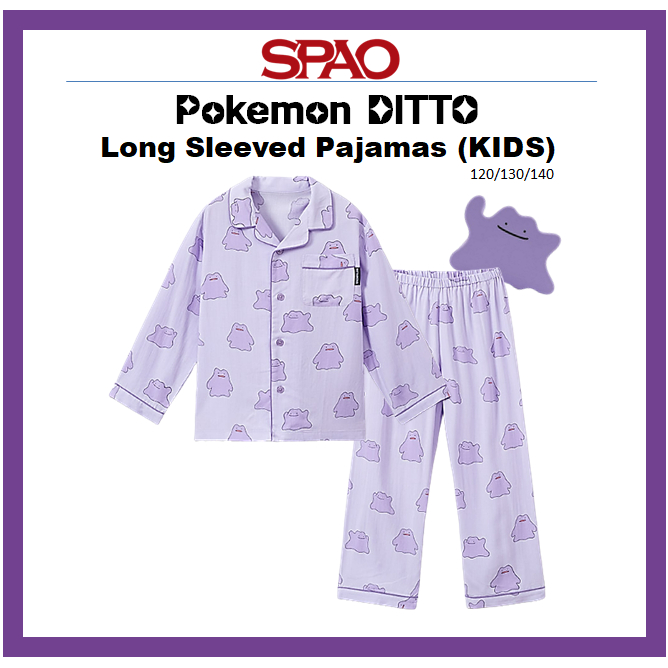 [SPAO] KIDS Pokemon DITTO Long Sleeved Pajamas 120/130/140 | Shopee ...