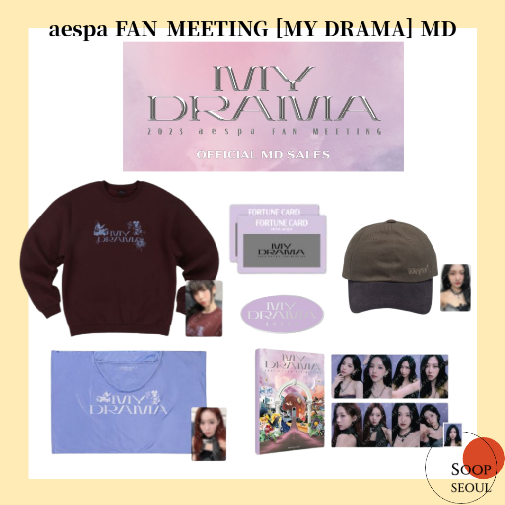 aespa 2023 FAN MEETING MY DRAMA MD / photocard ballcap sweatshirt fortune